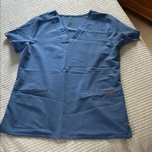 Figs Women's Short Sleeve Top in Blue